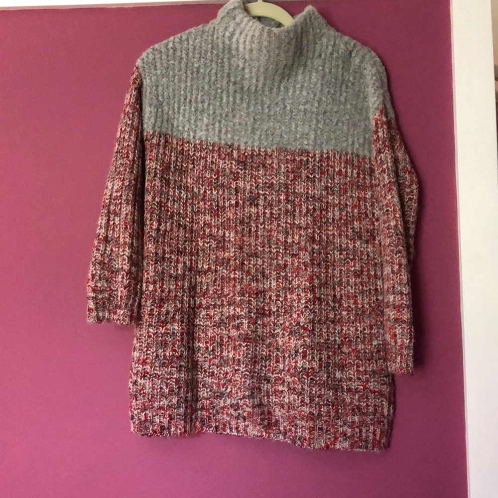 Top shop Grey/red/black turtle neck sweater